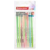 Закладки клейкие, выделители текста, BRAUBERG ULTRA COLOR, 135х5 мм, 160 штук (8 цветов х 20 листов), 116685 за 112 ₽. Закладки самоклеящиеся.  Доставка по РФ. Без переплат!