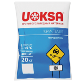 Реагент противогололёдный 20 кг UOKSA "Кристалл", до -15°C, природная соль, мешок за 1&nbsp;283 ₽. Антигололедные реагенты.  Доставка по РФ. Без переплат!