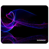 Коврик для мыши SONNEN "NEON WAVE" резина + ткань, 250х200х2 мм, 513958 за 85 ₽. Коврики для мыши.  Доставка по РФ. Без переплат!