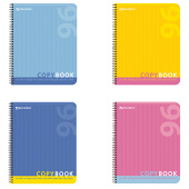 Тетрадь А5, 96 л., BRAUBERG, гребень, клетка, обложка картон, ОДИН ЦВЕТ, 401878 за 92 ₽. Тетради более 60 листов.  Доставка по РФ. Без переплат!