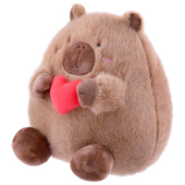 Игрушка мягкая "Капибара с сердечком", 20 см, цвет коричневый, WOOZOO (ВУЗУ), 666784 за 413 ₽. Мягкие игрушки.  Доставка по РФ. Без переплат!