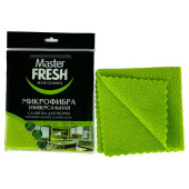 Салфетка из МИКРОФИБРЫ для стекол и зеркал 30х30 см, зеленая, 280 г/м2, Master FRESH за 46 ₽. Салфетки хозяйственные.  Доставка по РФ. Без переплат!
