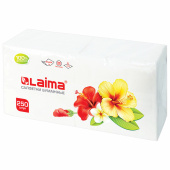 Салфетки бумажные 250 штук, 24х24 см, LAIMA, белые, 100% целлюлоза, 128728 за 109 ₽. Салфетки столовые.  Доставка по РФ. Без переплат!