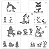 Тетрадь 24 л., HATBER, клетка, обложка картон, "Animals Yoga" (5 видов), 24Т5В1 за 22 ₽. Тетради 12-24 листов.  Доставка по РФ. Без переплат!