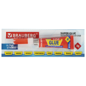 Клей моментальный (суперклей) BRAUBERG, 3 г, ПРОЧНЫЙ, отрывная мультикарта, 605566 за 12 ₽. Клей специальный.  Доставка по РФ. Без переплат!