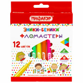 Фломастеры ПИФАГОР "ЭНИКИ-БЕНИКИ", 12 цветов, вентилируемый колпачок, 151401 за 94 ₽. Фломастеры классические.  Доставка по РФ. Без переплат!