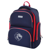 Рюкзак BRAUBERG CLASSIC, легкий каркас, премиум материал, "Lion", синий, 37х32х21 см, 228829 за 4&nbsp;764 ₽. Рюкзаки для начальной и средней школы.  Доставка по РФ. Без переплат!