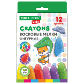 Восковые мелки фигурные BRAUBERG KIDS "Капельки", 12 цветов, 273094 за 143 ₽. Мелки восковые.  Доставка по РФ. Без переплат!