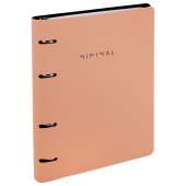 Тетрадь на кольцах А5, 175х215 мм, 120 л., под кожу, BRAUBERG VISTA, "Minimal", персиковый, 405214 за 404 ₽. Тетради на кольцах.  Доставка по РФ. Без переплат!