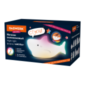 Ночник силиконовый LED "Акула" 109x60x58 мм, белый свет/RGB, на батарейках (в комплекте), DASWERK (ДАСВЕРК), 238932 за 335 ₽. Светильники-ночники.  Доставка по РФ. Без переплат!