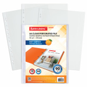 Папки-файлы перфорированные А4 BRAUBERG "EXTRA 900", КОМПЛЕКТ 50 шт., матовые, ПЛОТНЫЕ, 90 мкм, 229669 за 373 ₽. Папки перфорированные.  Доставка по РФ. Без переплат!