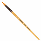 Кисть ПИФАГОР, СИНТЕТИКА, круглая, № 6, деревянная лакированная ручка, с колпачком, пакет с подвесом, 200846 за 30 ₽. Кисти для рисования.  Доставка по РФ. Без переплат!