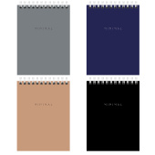 Блокнот МАЛЫЙ ФОРМАТ А6, 108х145 мм, 40 л., гребень, картон, клетка, BRAUBERG "Minimal Classic", 116428 за 28 ₽. Блокноты.  Доставка по РФ. Без переплат!