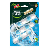 Блок туалетный подвесной твердый 3 шт. x 50 г, MASTER FRESH GOLD DUO EFFECT 5 в 1 "Морской", С0007434 за 326 ₽. Освежители для туалета.  Доставка по РФ. Без переплат!
