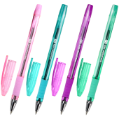 Ручка шариковая масляная с грипом "PASTEL", BRAUBERG, СИНЯЯ, стандартный узел 0,5 мм, линия письма 0,25 мм, 144488 за 30 ₽. Ручки шариковые неавтоматические.  Доставка по РФ. Без переплат!