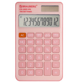 Калькулятор карманный BRAUBERG CX-102C-PK (76x126 мм), 12 разрядов, двойное питание, РОЗОВЫЙ, 272650 за 308 ₽. Калькуляторы карманные.  Доставка по РФ. Без переплат!