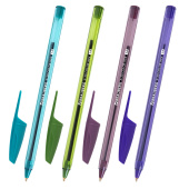 Ручка шариковая BRAUBERG X-30 COLOR MIX, СИНЯЯ, мягкое письмо, пишущий узел 1 мм, линия письма 0,5 мм, 144335 за 9 ₽. Ручки шариковые неавтоматические.  Доставка по РФ. Без переплат!