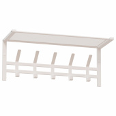 Вешалка настенная с полкой "Торонто-21", 270х670х270 мм, 5 крючков, металл, белая, ВСПТ21 Б за 2&nbsp;796 ₽. Вешалки настенные.  Доставка по РФ. Без переплат!