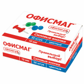 Силовые кнопки-гвоздики ОФИСМАГ, цветные, 50 шт., в картонной коробке., 222092 за 50 ₽. Кнопки канцелярские.  Доставка по РФ. Без переплат!