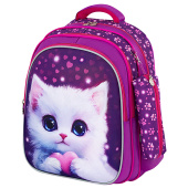 Рюкзак BRAUBERG KIDS MIND с пеналом в комплекте, 2 отделения, "Humble Cat", 40х28х18 см, 273176 за 1&nbsp;465 ₽. Рюкзаки для начальной и средней школы.  Доставка по РФ. Без переплат!