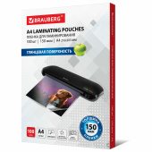 Пленки-заготовки для ламинирования А4, КОМПЛЕКТ 100 шт., 150 мкм, BRAUBERG, 531776 за 1&nbsp;025 ₽. Пакеты для ламинирования.  Доставка по РФ. Без переплат!