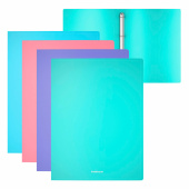 Папка на 4 кольцах ERICH KRAUSE "Diagonal Pastel", 24 мм, до 150 листов, ассорти, 0,6 мм, 49978 за 241 ₽. Папки на кольцах.  Доставка по РФ. Без переплат!