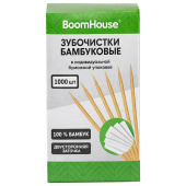 Зубочистки бамбуковые 1000 шт. в индивидуальной бумажной упаковке, BOOMHOUSE (БУМХАУС), 701949 за 183 ₽. Зубочистки.  Доставка по РФ. Без переплат!