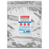 Пакеты дой-пак с замком ZIP LOCK, металлизированная + прозрачная стенка, 200х300 + 50 мм, КОМПЛЕКТ 100 штук, 70 мкм, BRAUBERG, 700687 за 1&nbsp;010 ₽. Пакеты с замком "зиплок".  Доставка по РФ. Без переплат!