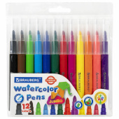 Фломастеры утолщенные 12 цветов, вентилируемый колпачок, BRAUBERG "PREMIUM", ПВХ-упаковка, 152196 за 216 ₽. Фломастеры классические.  Доставка по РФ. Без переплат!