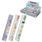 Линейка пластиковая 15 см, FUNSTER (ФАНСТЕР), "КОТЫ", ассорти, дисплей, 210918 за 24 ₽. Линейки.  Доставка по РФ. Без переплат!