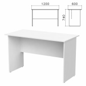 Стол письменный "Бюджет", 1200х600х740 мм, белый, 402660-290 за 5 924 ₽. Набор мебели "Бюджет".  Доставка по РФ. Без переплат!