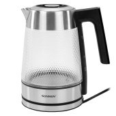 Чайник электрический с терморегулятором SONNEN KT-1809D, 1,8 л, 2200 Вт, 5 цветов подсветки, 5 температур, стекло текстура ромб, 455141 за 2&nbsp;818 ₽. Чайники.  Доставка по РФ. Без переплат!