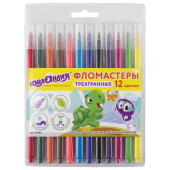 Фломастеры ЮНЛАНДИЯ 12 цветов, "ЗООПАРК", трехгранные, вентилируемый колпачок, 151425 за 103 ₽. Фломастеры классические.  Доставка по РФ. Без переплат!