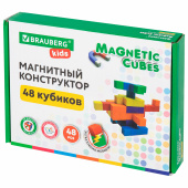 Магнитный конструктор MAGNETIC CUBES "КУБИЧЕСКИЙ", 48 магнитных кубиков, BRAUBERG KIDS, 665723 за 1 421 ₽. Конструкторы.  Доставка по РФ. Без переплат!