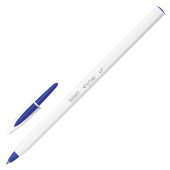 Ручка шариковая BIC "Cristal UP", СИНЯЯ, корпус белый, узел 1,2 мм, линия письма 0,35 мм, 949879 за 38 ₽. Ручки шариковые неавтоматические.  Доставка по РФ. Без переплат!