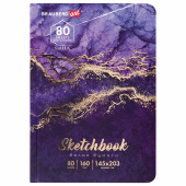 Скетчбук, белая бумага 160 г/м2, 145х203 мм, 80 л., твердая обложка, BRAUBERG ART CLASSIC "Мрамор", 114592 за 257 ₽. Альбомы, скетчбуки и бумага для графики и эскизов.  Доставка по РФ. Без переплат!