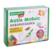 Аквамозаика 24 цвета 4200 бусин, с трафаретами, инструментами и аксессуарами, BRAUBERG KIDS, 664916 за 1 374 ₽. Создание аппликаций.  Доставка по РФ. Без переплат!