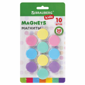 Магниты 30 мм, НАБОР 10 шт., "MACAROONS", BRAUBERG KIDS, блистер, 272521 за 238 ₽. Магниты для досок.  Доставка по РФ. Без переплат!