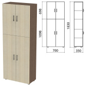 Шкаф закрытый "Канц", 700х350х1830 мм, цвет венге/дуб молочный (КОМПЛЕКТ) за 14 278 ₽. Набор мебели "Канц Микс".  Доставка по РФ. Без переплат!