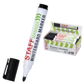 Маркер стираемый для белой доски, ЧЕРНЫЙ, STAFF "MANAGER" WBM-300, 3 мм, с клипом, 152636 за 15 ₽. Маркеры для досок.  Доставка по РФ. Без переплат!