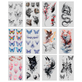 Наклейки-тату переводные "Цветные", 20,5х10 см, ассорти 12 видов, FUNSTER (ФАНСТЕР), 666105 за 45 ₽. Наклейки.  Доставка по РФ. Без переплат!