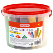 Мел в ведерке для рисования на асфальте 22 штуки, ПИФАГОР, цветной квадратный УТОЛЩЕННЫЙ, 274125 за 240 ₽. Мел белый и цветной.  Доставка по РФ. Без переплат!