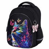 Рюкзак BRAUBERG OPTIMA, 2 отделения, с брелоком, "Butterfly catcher", СВЕТЯЩИЙСЯ, 36х27х18 см, 272097 за 2 608 ₽. Рюкзаки для начальной и средней школы.  Доставка по РФ. Без переплат!