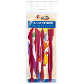 Стеки для лепки и моделирования, пластиковые, НАБОР 4 шт., ЛУЧ "Школа творчества", 32С 2096-08 за 50 ₽. Доски, стеки и формочки для лепки.  Доставка по РФ. Без переплат!