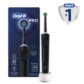 Зубная щетка электрическая ORAL-B (Орал-би) Vitality Pro, ЧЕРНАЯ, 1 насадка, 80367641 за 4 276 ₽. Электрические зубные щетки.  Доставка по РФ. Без переплат!