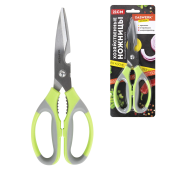 Ножницы кухонные DASWERK (ДАСВЕРК), 210 мм, с орехоколом, открывашкой, зазубренным лезвием, 608903 за 198 ₽. Ножницы кухонные.  Доставка по РФ. Без переплат!