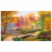 Картина по номерам 40х50 см, ОСТРОВ СОКРОВИЩ "Осень в старом парке", на подрамнике, акрил, кисти, 663280 за 890 ₽. Наборы для рисования и моделирования.  Доставка по РФ. Без переплат!