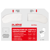 Покрытия на унитаз EXTRA, 1/2 сложения, LAIMA (Система V1), 18 г/м2, КОМПЛЕКТ 250 шт., 37х42,5 см, 116730 за 355 ₽. Покрытия на унитаз одноразовые.  Доставка по РФ. Без переплат!