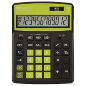 Калькулятор настольный BRAUBERG EXTRA COLOR-12-BKLG (206x155 мм), 12 разрядов, двойное питание, ЧЕРНО-САЛАТОВЫЙ, 250477 за 838 ₽. Калькуляторы настольные. Доставка по РФ. Без переплат!