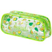 Пенал-косметичка BRAUBERG LUCENT на молнии, прозрачный, "Avocado", 21х5х9 см, 270054 за 405 ₽. Пеналы мягкие.  Доставка по РФ. Без переплат!